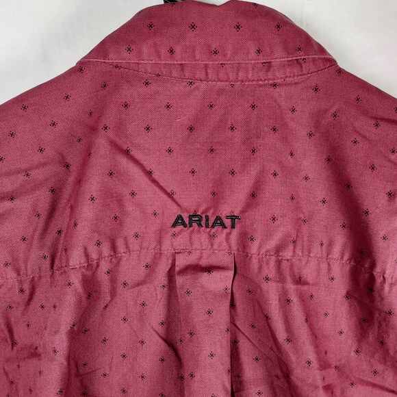 Ariat Red Print Button-Up Western Shirt Men’s Small Pearl Snap - Picture 5 of 11